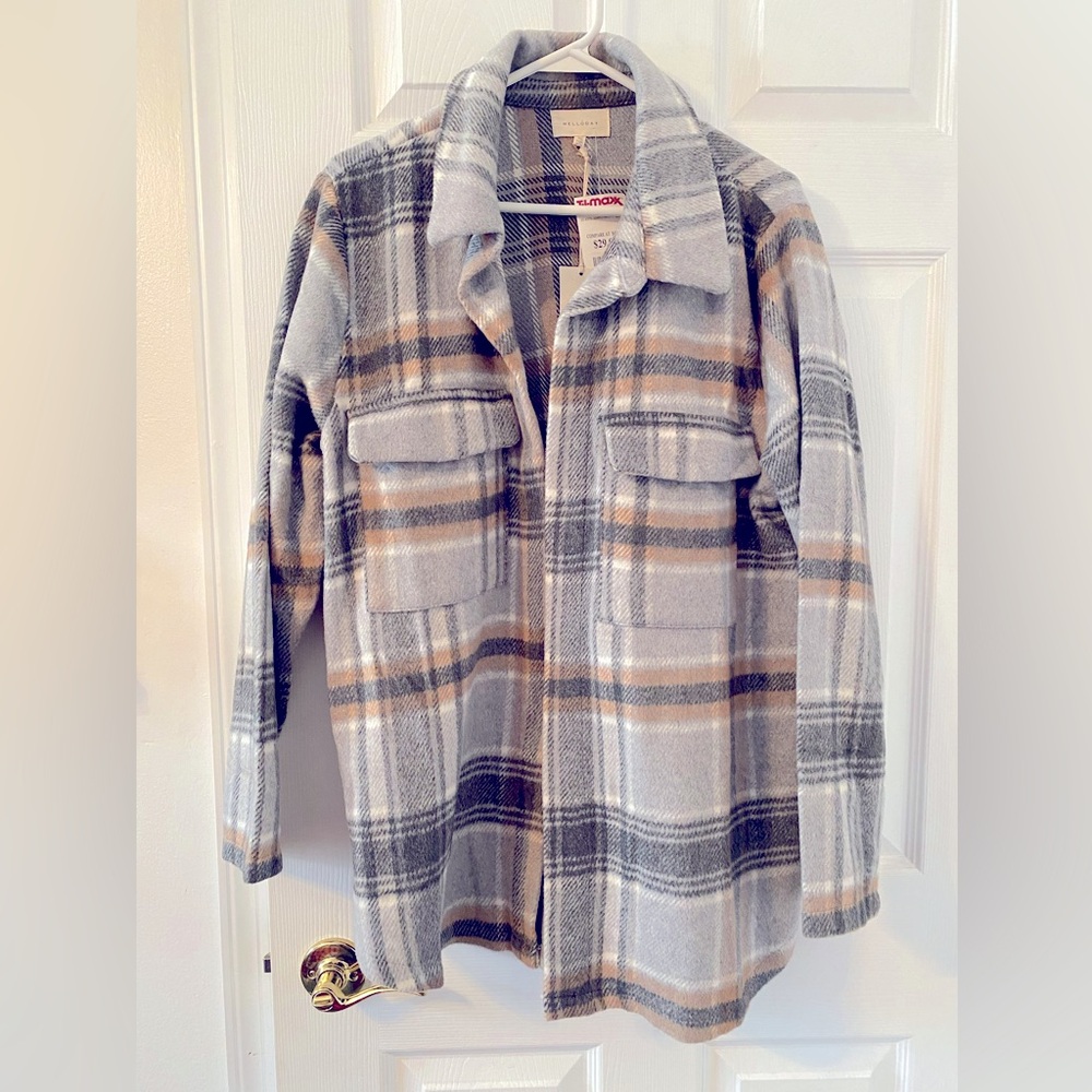 Grey & Brown Cozy Shacket XL